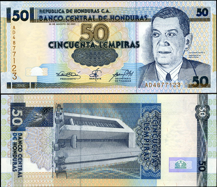 Гондурас. 50 лемпир (Unc) 2001