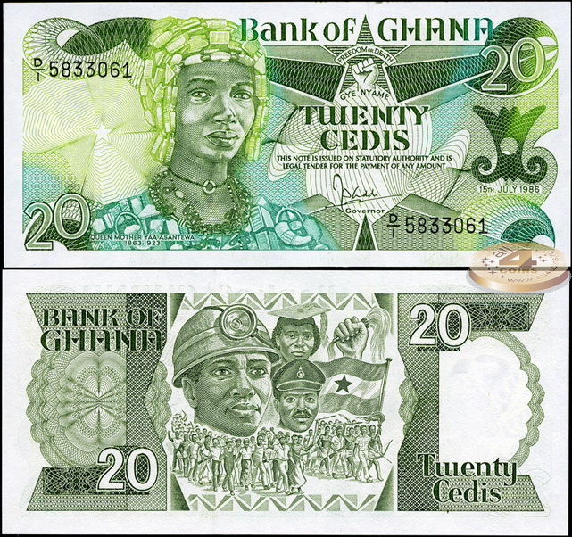 Гана. 20 седи (Unc) 1986