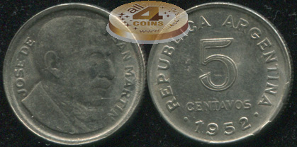 Аргентина. 5 центаво. 1952 (XF)