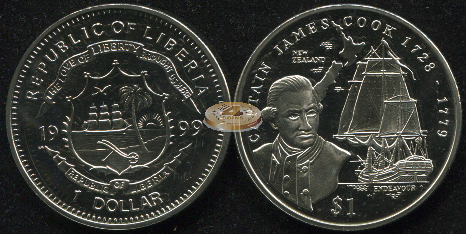 Либерия. 5 долларов. 1999 (Unc)