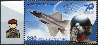 Южная Корея. 2019. 70-летие ВВС Южной Кореи. К-6 (Почтовая марка. MNH OG)