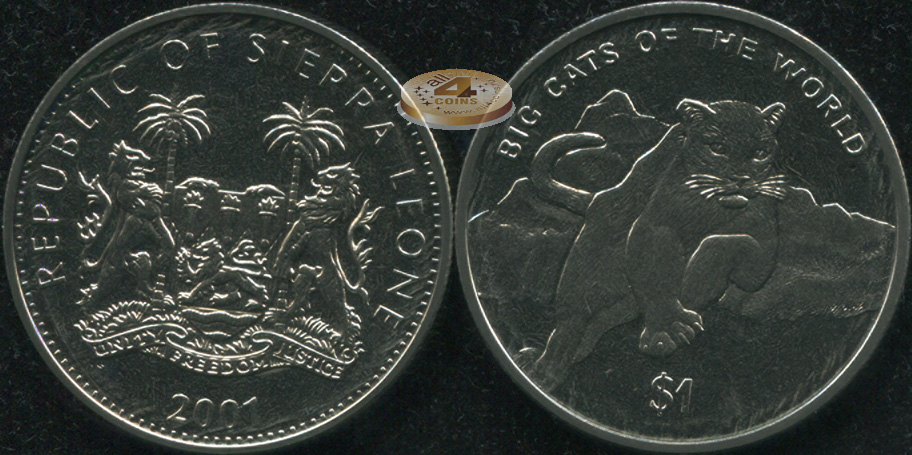 Сьерра Леоне. 1 доллар. 2001 (Unc)