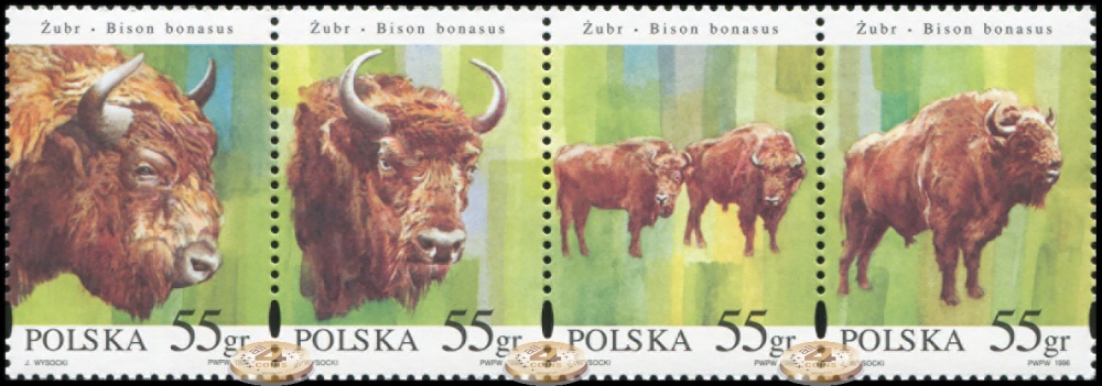 Польша. 1996. Зубры (Сцепка. MNH OG)