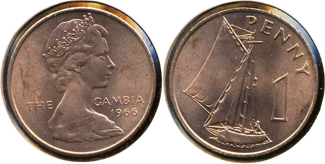 Гамбия. 1 пенни. 1966 (Unc)