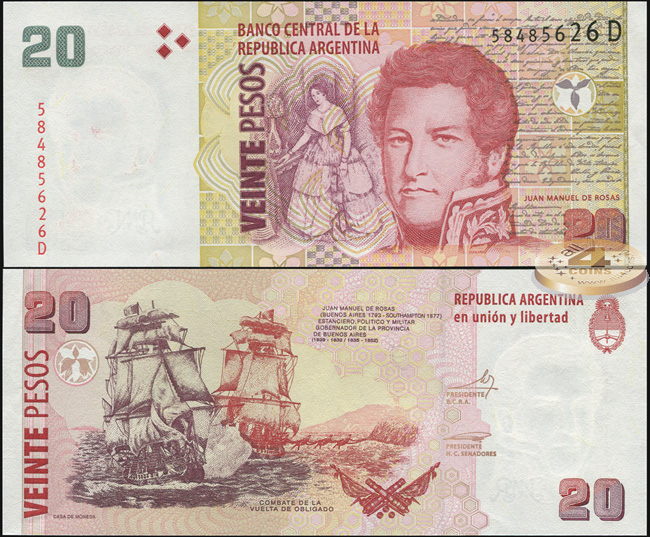 Аргентина. 20 песо (Unc) 2010