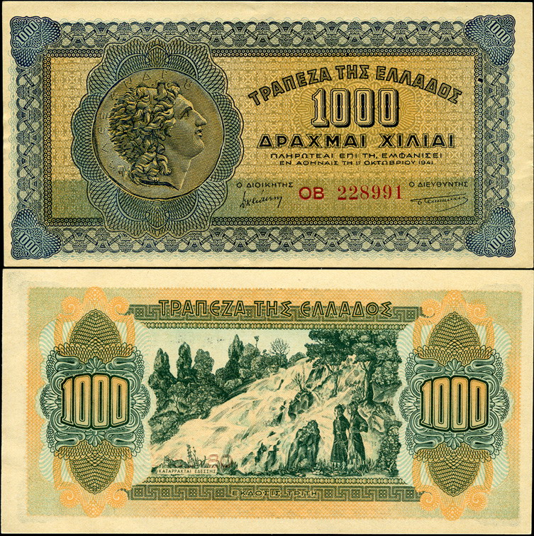 Греция. 1000 драхм (Unc) 1941