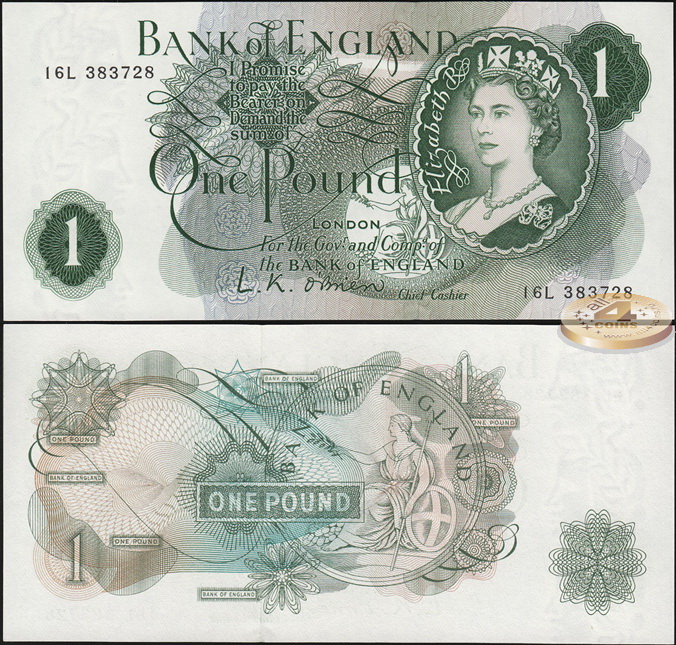 Великобритания. 1 фунт (Unc) 1960-61