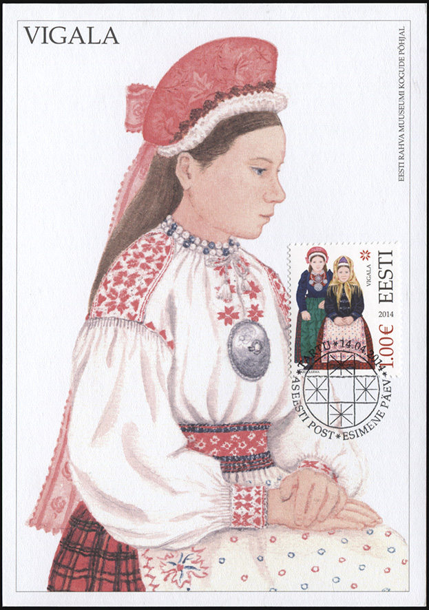 Эстония. 2014. Костюмы волости Вигала (Картмаксимум. Mint)