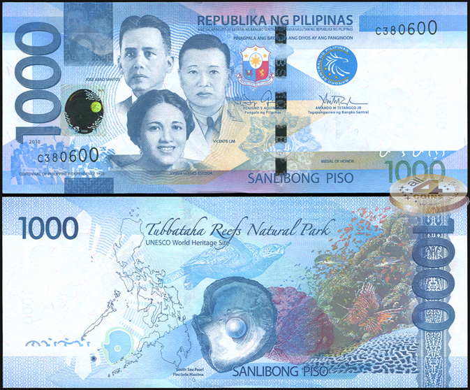 Филиппины. 1000 писо (Unc) 2010
