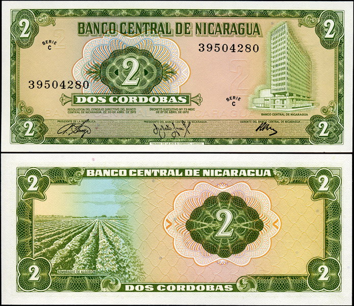 Никарагуа. 2 кордобы (Unc) 1972