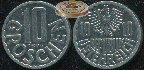 Австрия. 10 грошенов. 1994 (Unc)