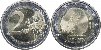 Финляндия Монета 2 евро. 2014 (Unc. Биметалл) 100 лет со дня рождения Туве Янссон