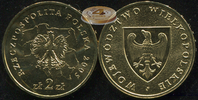 Польша. 2 злотых. 2005 (Unc) Великопольское воеводство