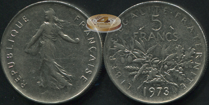 Франция. 5 франков. 1973 (XF)