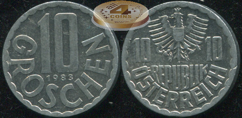 Австрия. 10 грошенов. 1983 (Unc)