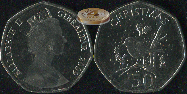 Гибралтар. 50 пенсов. 2009 (Unc)