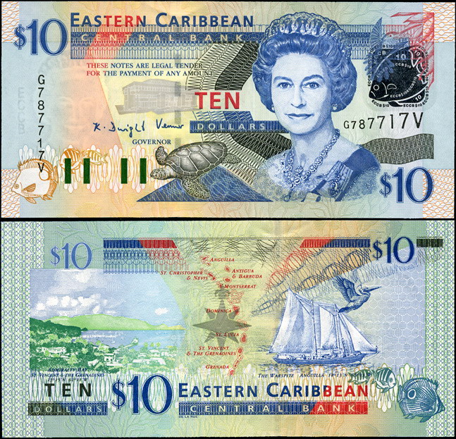 Восточные Карибы (Сент-Винцент). 10 долларов (Unc) 2003