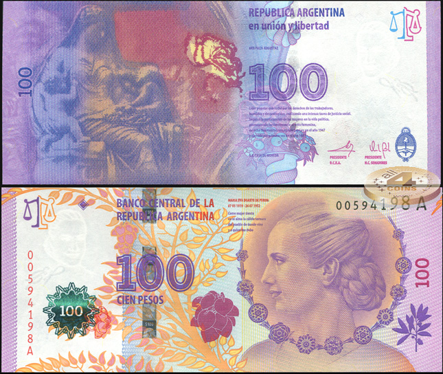 Аргентина. 100 песо (Unc) 2012