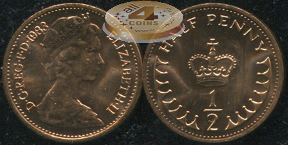 Великобритания. 1/2 пенни. 1983 (Unc)