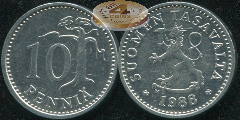 Финляндия. 10 пенни. 1988.M (Unc)