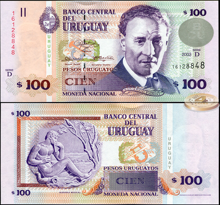 Уругвай. 100 песо (Unc) 2003