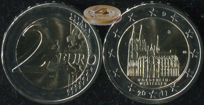 Германия. 2 евро. 2011.G (Unc. Биметалл)