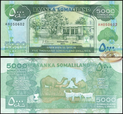 Сомалиленд. Банкнота 5000 шиллингов. 2011. Unc. Бумага. Кат.# P.21a