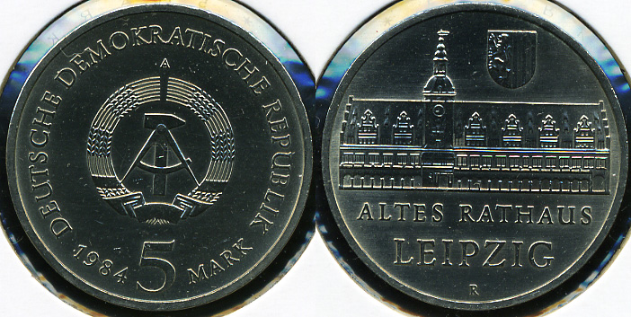 Германия (ГДР). 5 марок. 1984 (Unc)
