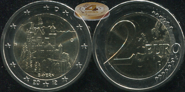 Германия. 2 евро. 2012.G (Unc. Биметалл)