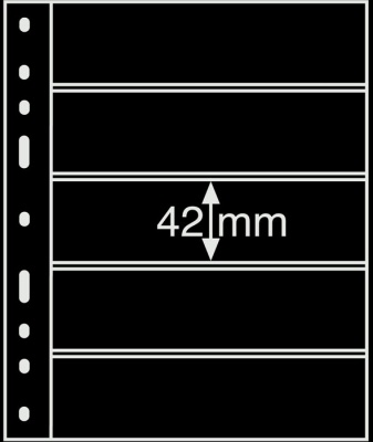 Черный лист Optima на 5 ячеек (S). [пачка 10 шт] (Leuchtturm)