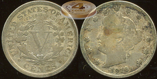 США. 5 центов. 1910 (VG)