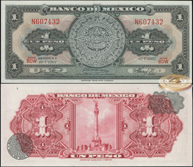 Мексика. 1 песо (Unc) 1967
