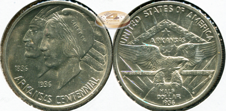 США. 1/2 доллара. 1936.D (Unc. Серебро)
