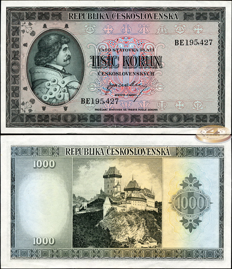Чехословакия. 1000 крон (Unc) 1945