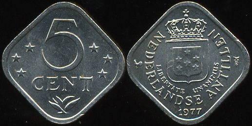 Нидерландские антиллы. 5 центов. 1977 (Unc)