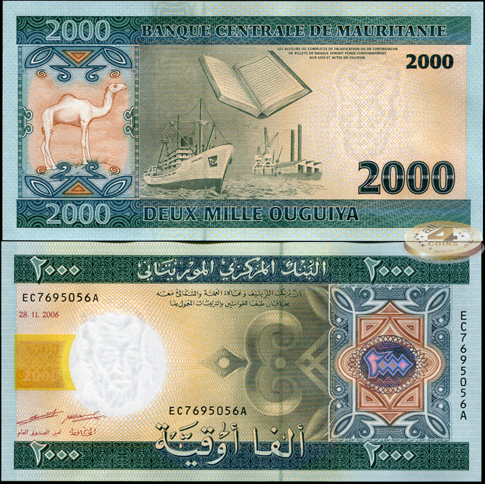 Мавритания. 2000 угий (Unc) 2006