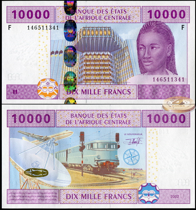 Экваториальная Гвинея (КФА Центр). 10000 франков (Unc) 2002