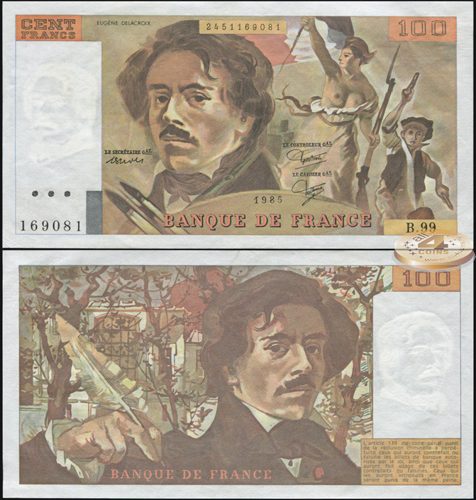 Франция. 100 франков (aUnc+) 1985