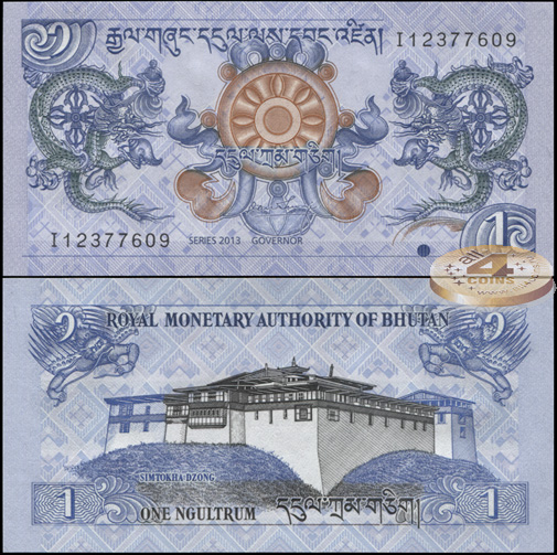Бутан. 1 нгултрум (Unc. Hybrid) 2013