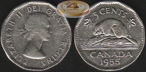Канада. 5 центов. 1955 (XF)