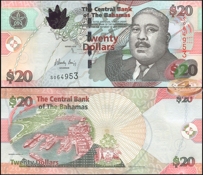 Багамские о-ва. 20 долларов (Unc) 2010