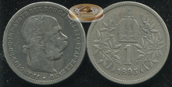 Австро-Венгрия [Австрия]. 1 крона. 1895 (VF-. Серебро)