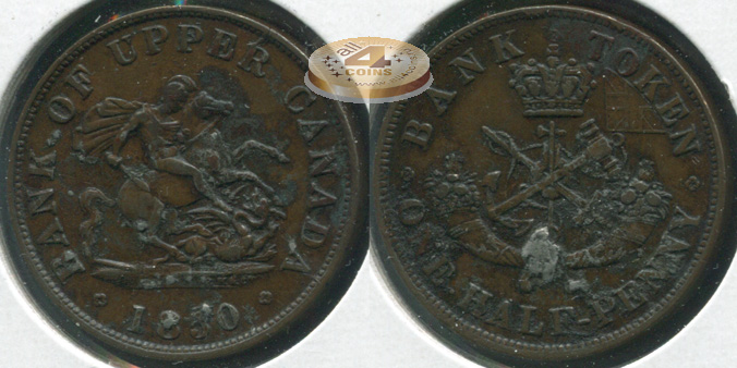 Канада Верхняя. Пол Пенни /Токен/. 1850 (VF+)