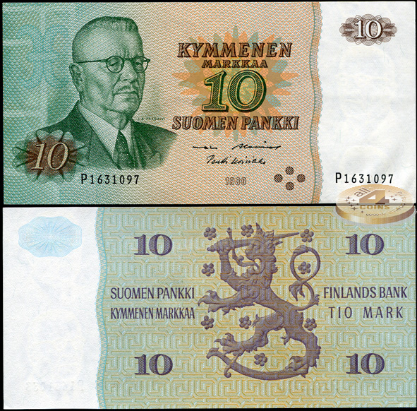 Финляндия. 10 марок (Unc) 1980