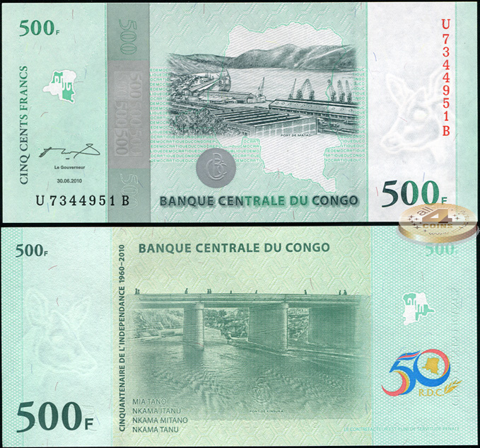 Конго. 500 франков (Unc) 2010