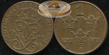 Швеция. 1 эре. 1950 (XF)