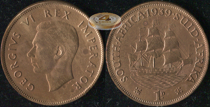 Южная Африка. 1 пенни. 1939 (FX)