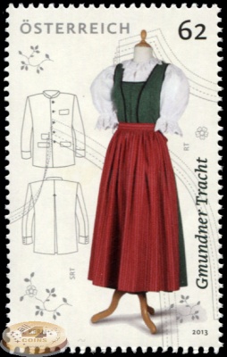 Австрия. 2013. Костюм города Гмунден (Почтовая марка. MNH OG)