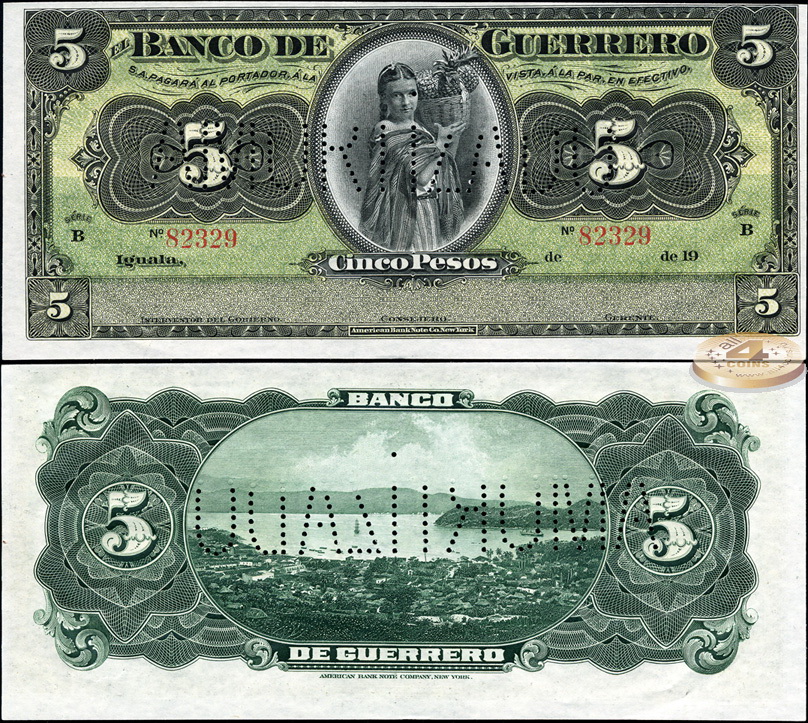 Мексика (Гуерреро). 5 песо (Unc) 1914