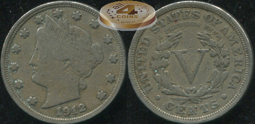 США. 5 центов. 1912 (aVF)